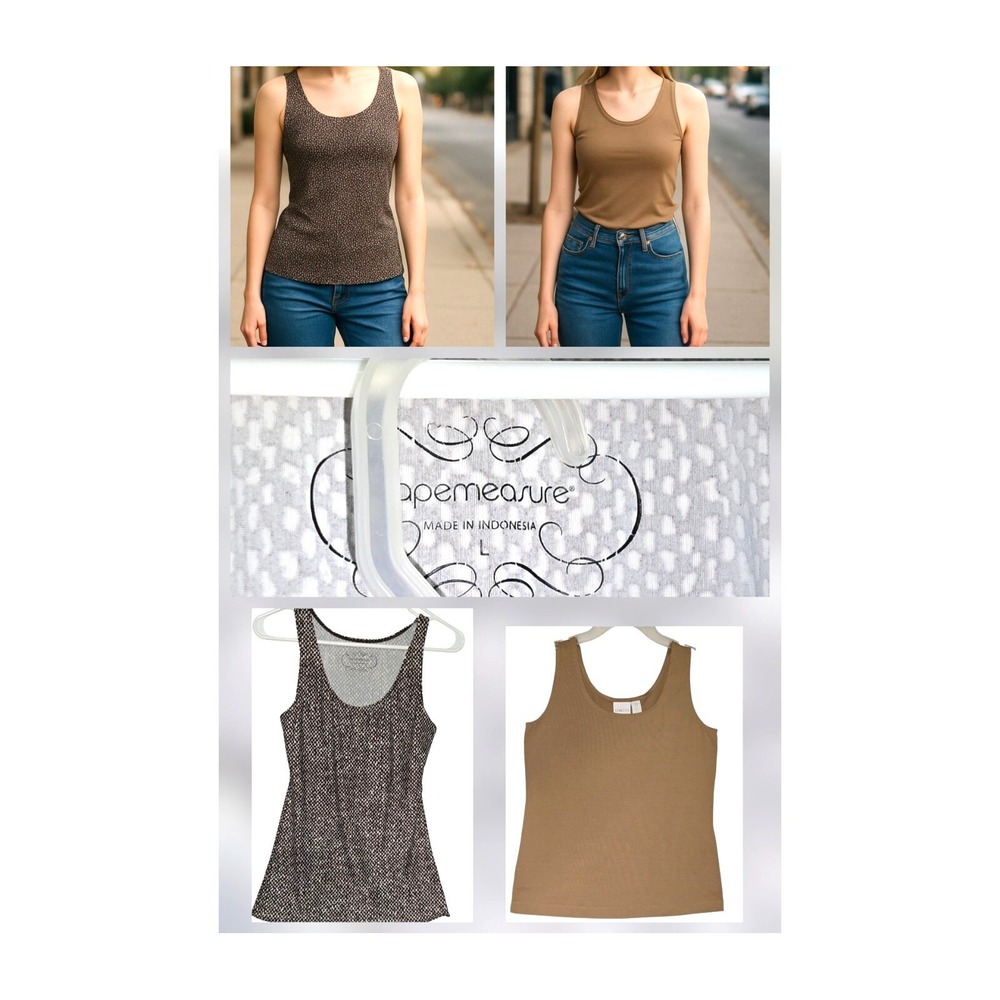 Neutral Chicos Tapemeasure Women's Size S 0 Sleeveless Animal Print Tank Top
